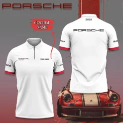 High Quality Customized Men's Zip Polo Shirt PORSCHE-TZPO-0074802