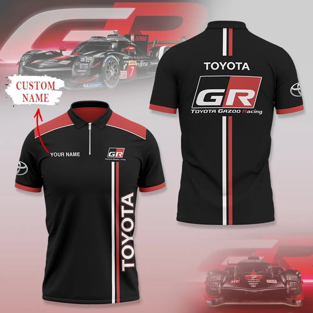 High Quality Customized Men's Zip Polo Shirt TOYOTA-TZPO-0074956