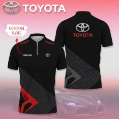 High Quality Customized Men's Zip Polo Shirt TOYOTA-TZPO-0074954