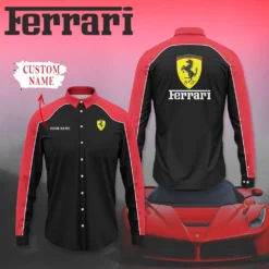 High Quality Customized Men's Long Sleeve Button Shirt FERRARI-CCY-0075433