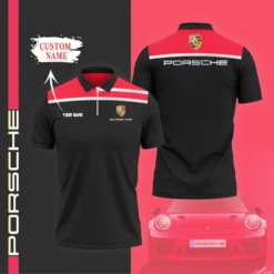 High Quality Customized Men's Zip Polo Shirt PORSCHE-TZPO-0074791