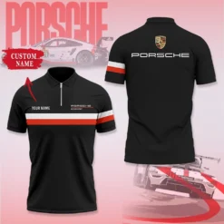 High Quality Customized Men's Zip Polo Shirt PORSCHE-TZPO-0074794