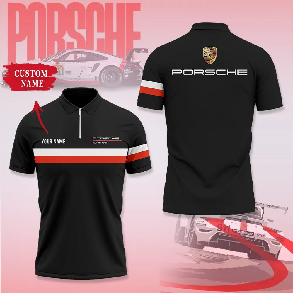 High Quality Customized Men's Zip Polo Shirt PORSCHE-TZPO-0074794