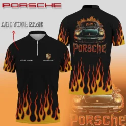 High Quality Customized Men's Zip Polo Shirt PORSCHE-TZPO-0074809