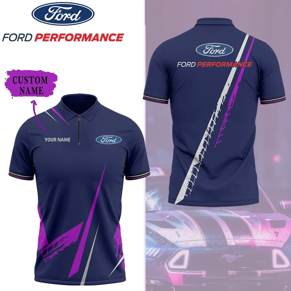 High Quality Customized Men's Zip Polo Shirt FORD-TZPO-0074970