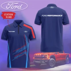 High Quality Customized Men's Zip Polo Shirt FORD-TZPO-0074969
