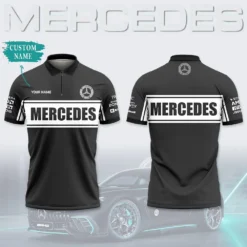 High Quality Customized Men's Zip Polo Shirt MERCEDES-TZPO-0074770