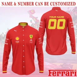 High Quality Customized Men's Long Sleeve Button Shirt FERRARI-CCY-0075423