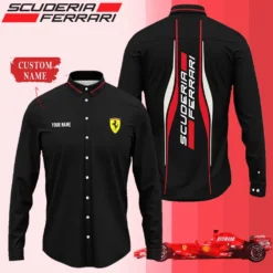 High Quality Customized Men's Long Sleeve Button Shirt FERRARI-CCY-0075422