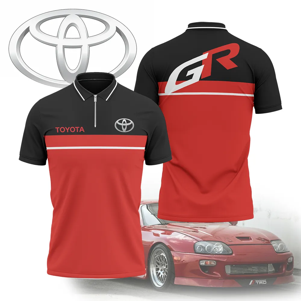 High Quality Men's Zip Polo Shirt TOYOTA-TZPO-0074933