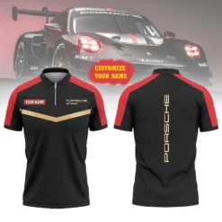 High Quality Customized Men's Zip Polo Shirt PORSCHE-TZPO-0074779