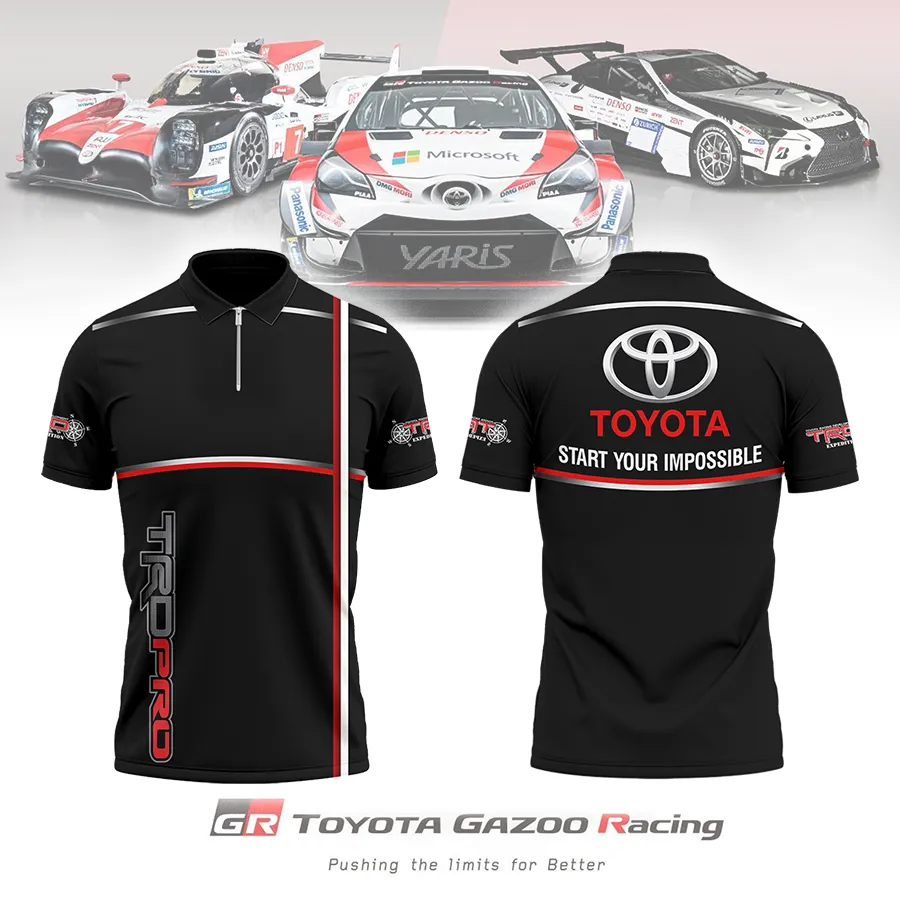 High Quality Men's Zip Polo Shirt TOYOTA-TZPO-0074937