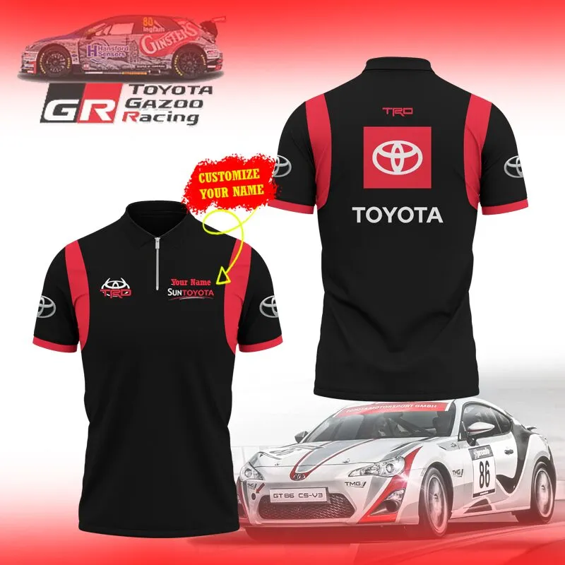 High Quality Customized Men's Zip Polo Shirt TOYOTA-TZPO-0074948