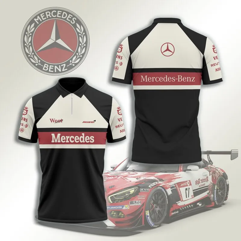 High Quality Men's Zip Polo Shirt MERCEDES-TZPO-0074748