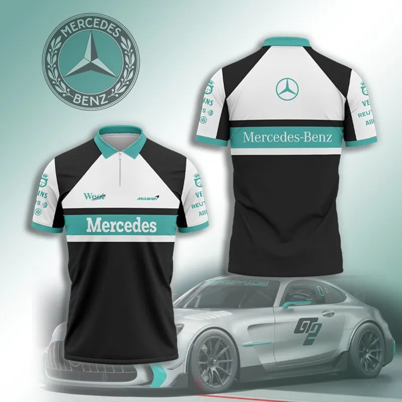 High Quality Men's Zip Polo Shirt MERCEDES-TZPO-0074749
