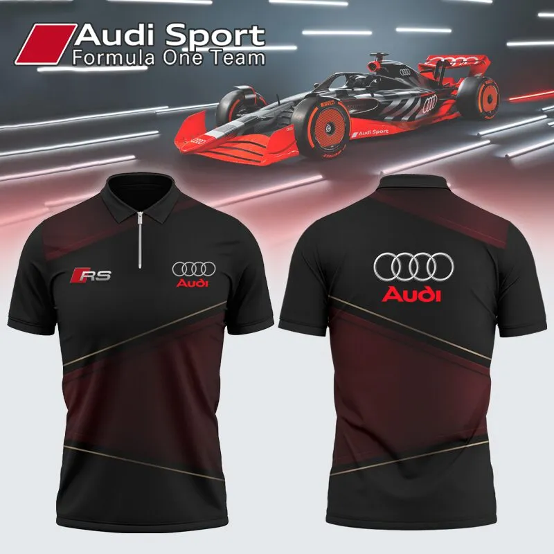 High Quality Men's Zip Polo Shirt AUDI-TZPO-0074849