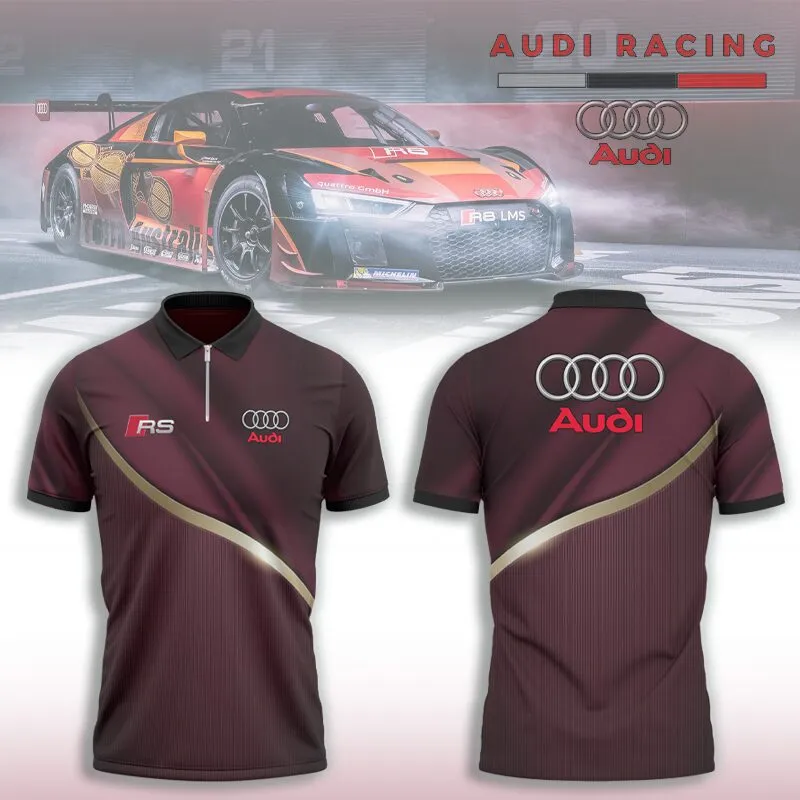 High Quality Men's Zip Polo Shirt AUDI-TZPO-0074848