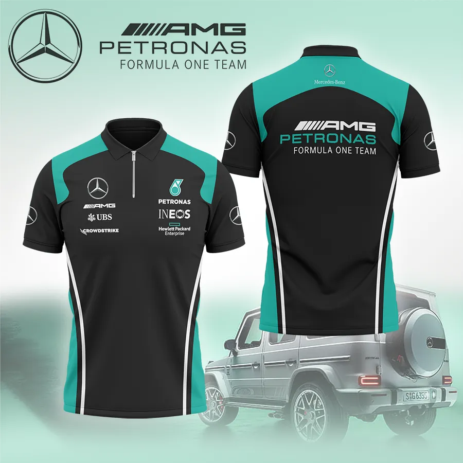 High Quality Men's Zip Polo Shirt MERCEDES-TZPO-0074745