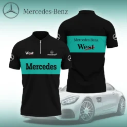 High Quality Men's Zip Polo Shirt MERCEDES-TZPO-0074747