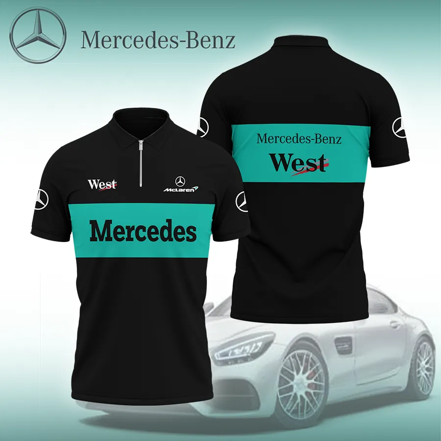 High Quality Men's Zip Polo Shirt MERCEDES-TZPO-0074747