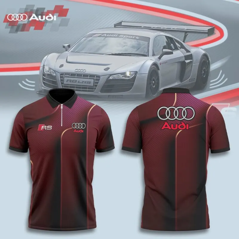 High Quality Men's Zip Polo Shirt AUDI-TZPO-0074847