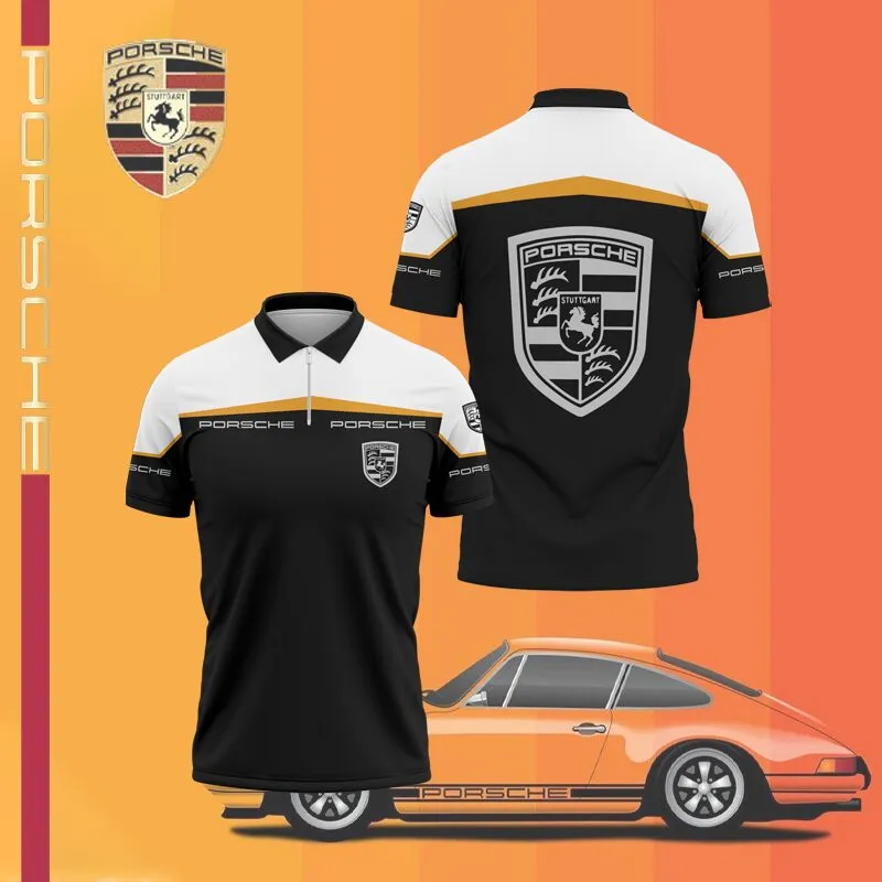 High Quality Men's Zip Polo Shirt PORSCHE-TZPO-0074837