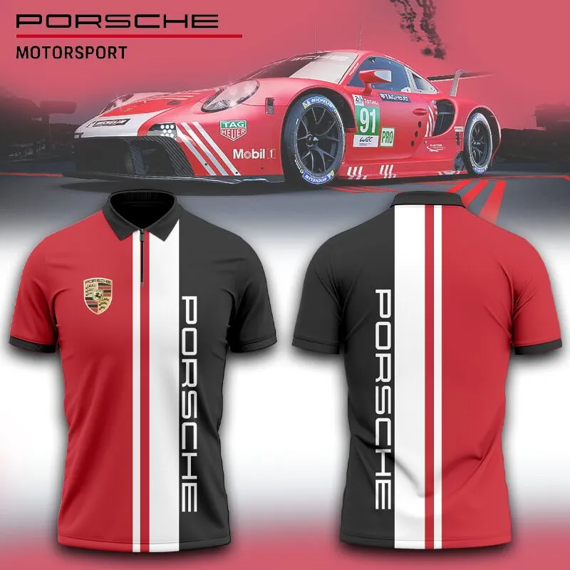 High Quality Men's Zip Polo Shirt PORSCHE-TZPO-0074830