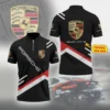 High Quality Customized Men's Zip Polo Shirt PORSCHE-TZPO-0074793