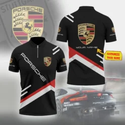 High Quality Customized Men's Zip Polo Shirt PORSCHE-TZPO-0074793