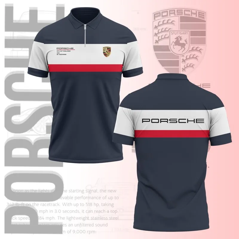 High Quality Men's Zip Polo Shirt PORSCHE-TZPO-0074824