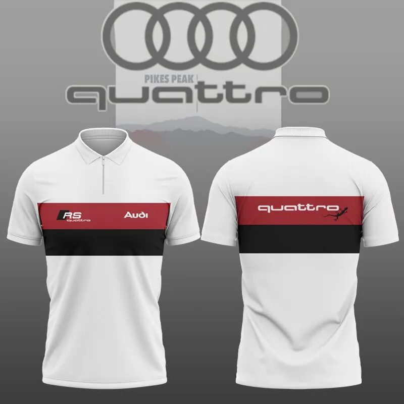 High Quality Men's Zip Polo Shirt AUDI-TZPO-0074845