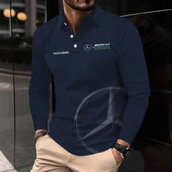 Premium  Men's Long Sleeve Polo MERCEDES-YVWYB-0147159