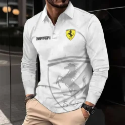 Premium  Men's Long Sleeve Polo FERRARI-YVWYB-FRR11102009