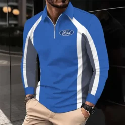 Premium  Men's Long Sleeve Polo FORD-HGWY-14151519