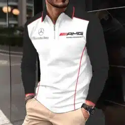 Premium Men's Long Sleeve Polo MERCEDES-YVWYB-9682601