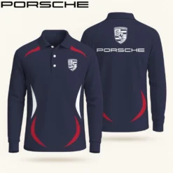 Premium  Men's Long Sleeve Polo PORSCHE-YVWYB-PSR91401864