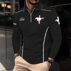 Premium  Men's Long Sleeve Polo FORD-HGWY-14151521