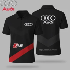 Premium  Men's Zip Polo Shirt AUDI-TZPO-LMT90105103
