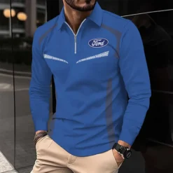 Premium  Men's Long Sleeve Polo FORD-HGWY-14151523