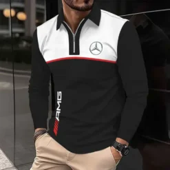Premium  Men's Long Sleeve Polo MERCEDES-HGWY-14151501
