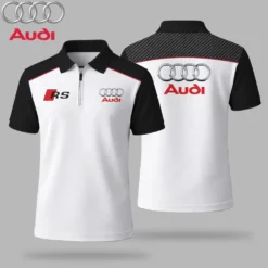 Premium  Men's Zip Polo Shirt AUDI-TZPO-LMT90105102