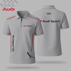 Premium  Men's Zip Polo Shirt AUDI-TZPO-LMT90105129