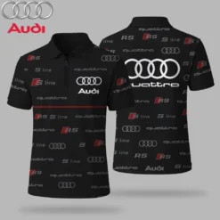 Premium  Men's Zip Polo Shirt AUDI-TZPO-LMT90105131