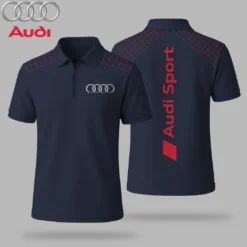 Premium  Men's Zip Polo Shirt AUDI-TZPO-LMT90105135