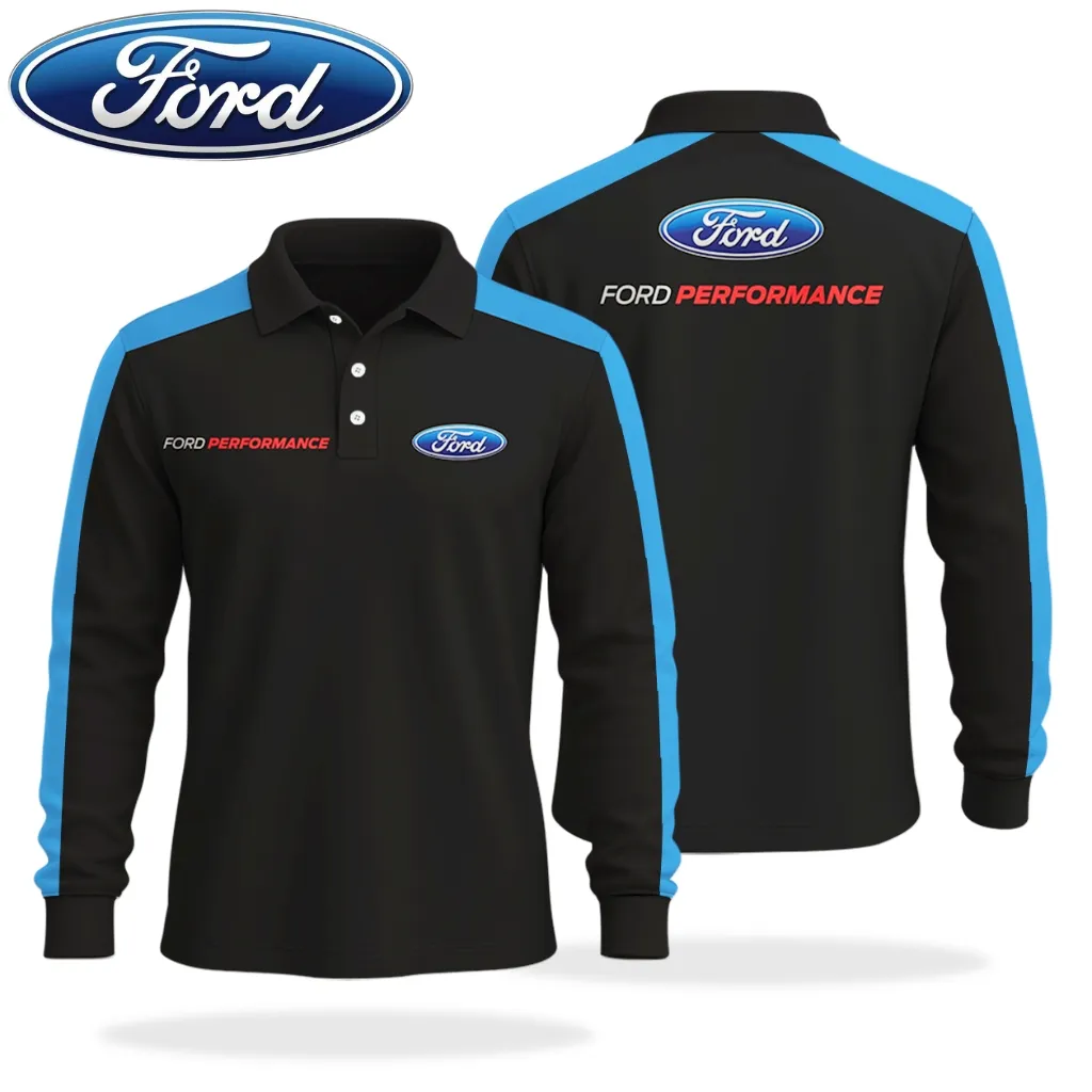 Premium Men's Long Sleeve Polo FORD-HGWY-14151531 - Image 2