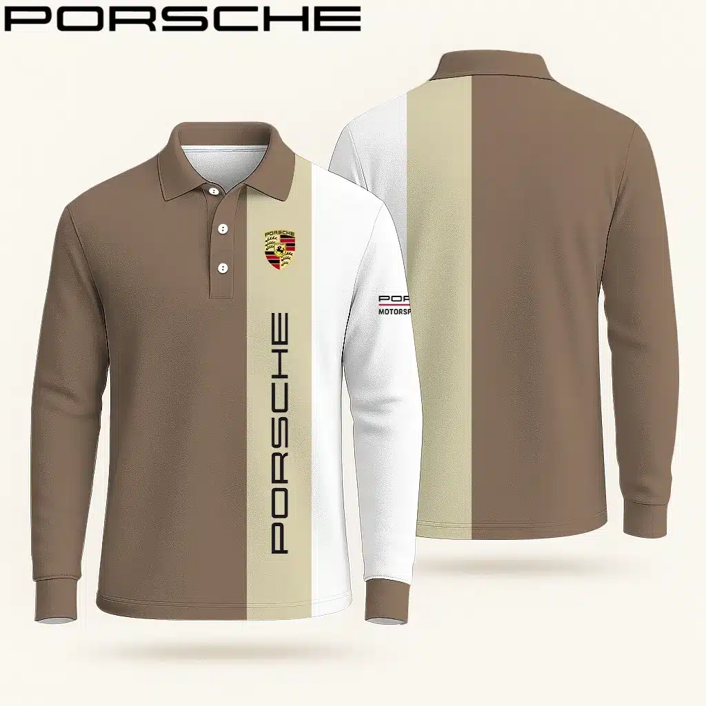 Premium Men's Long Sleeve Polo PORSCHE-YVWYB-PSR91401875