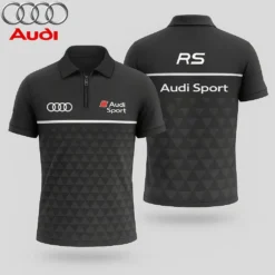 Premium  Men's Zip Polo Shirt AUDI-TZPO-LMT90105111