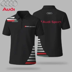 Premium  Men's Zip Polo Shirt AUDI-TZPO-LMT90105137