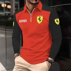 Premium  Men's Long Sleeve Polo FERRARI-YVWYB-FRR1551101