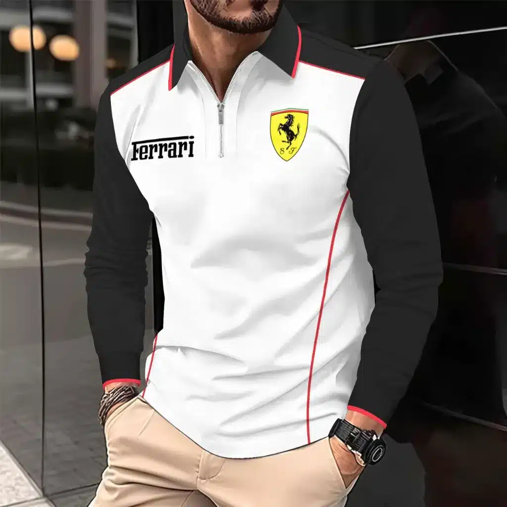 Premium Men's Long Sleeve Polo FERRARI-YVWYB-FRR1551102